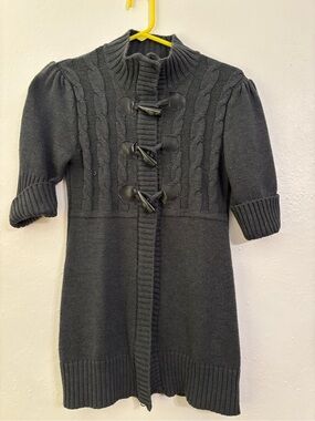 Takeout Dark Gray Cable Toggle Cardigan